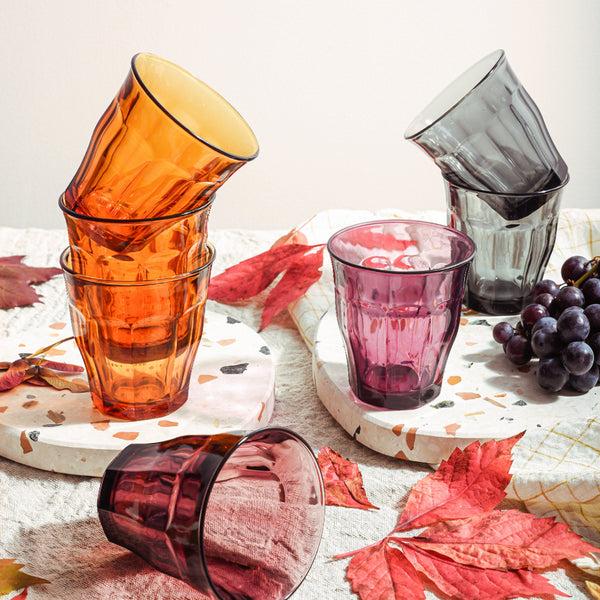 Duralex Le Picardie® Mixed Color Glass Tumbler Set 8.38oz Set Of 4