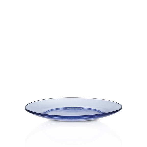 duralex Lys Marine Blue Glass Dessert Plate 7.5" Set of 6