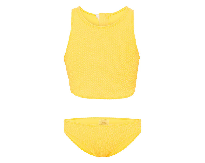 duskii Amelie Canary Yellow Crop Bikini