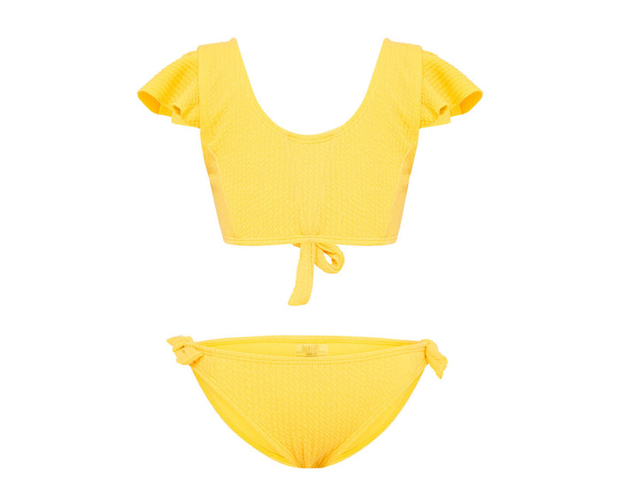 duskii Amelie Canary Yellow Frill Bikini