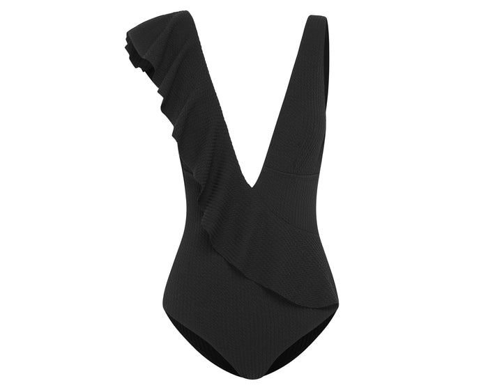 Duskii Bella Frill One Piece Suit | Ebony
