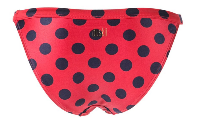 Duskii Cerise Banded Bottom | Cherry & Indigo Spot