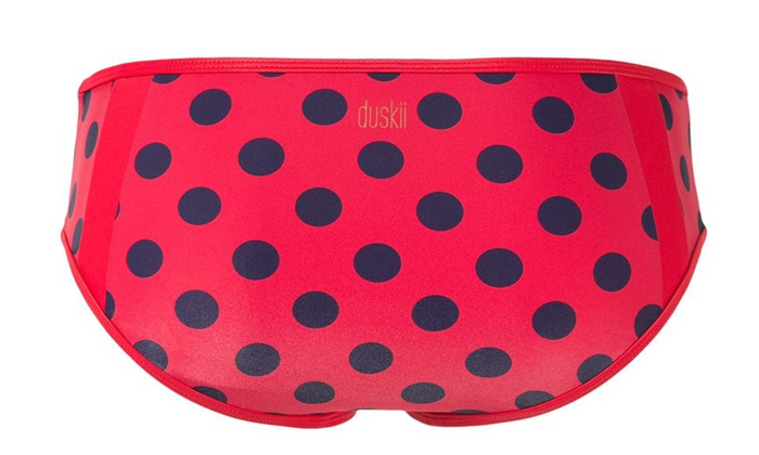 Duskii Cerise Full Brief Bottom | Cherry & Indigo Spot