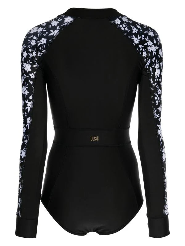 Duskii Classic Long Sleeve Suit | Black & Floral