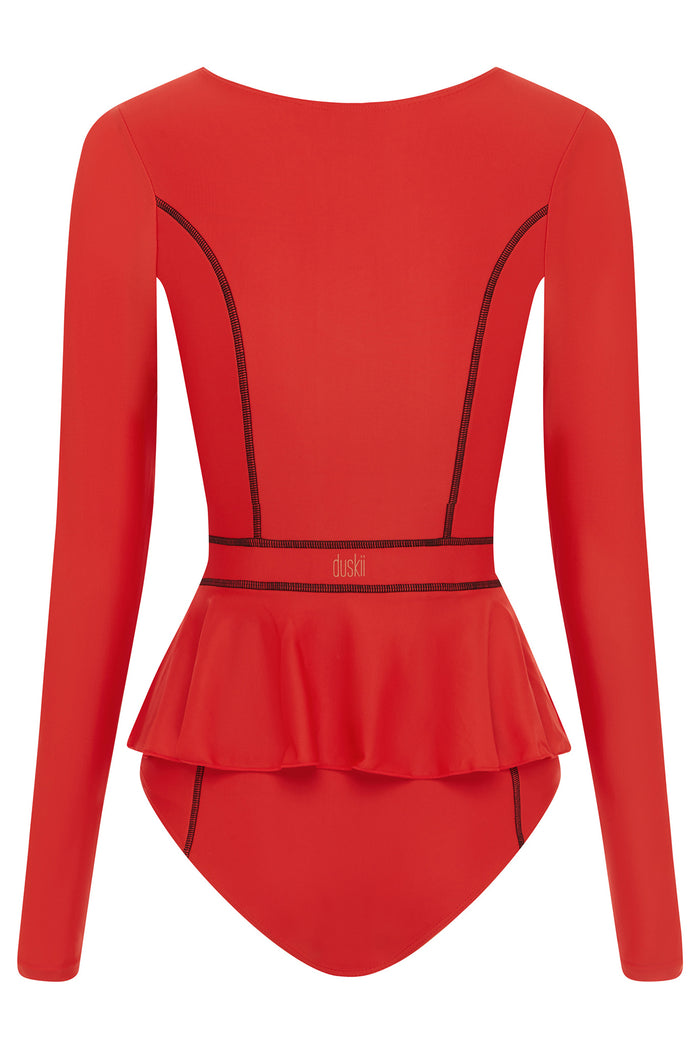 Duskii Elle Long Sleeve Suit | Red