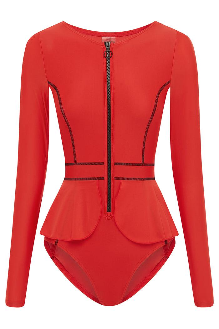 duskii Elle Long Sleeve Suit | Red