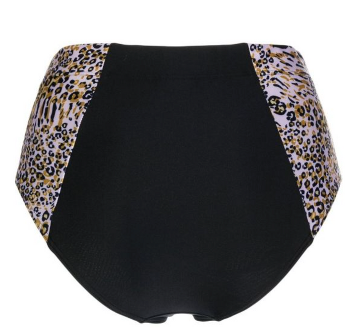 Duskii High Waist Panel Bottom | Leopard Print & Black