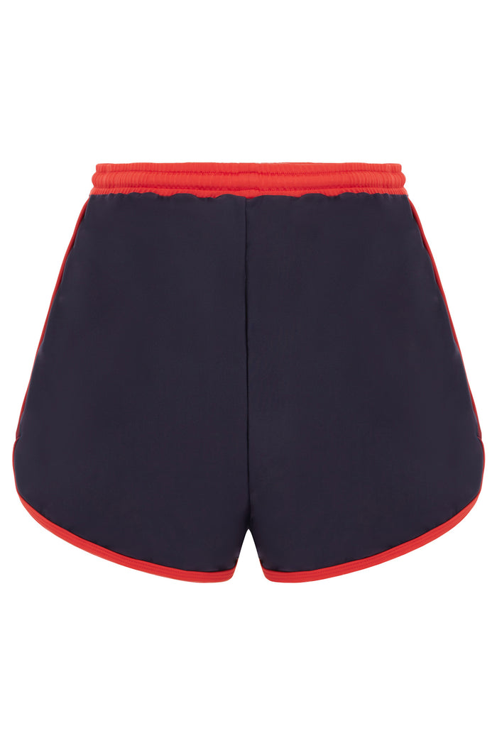 Duskii High Waist Surf Short | Navy & Red