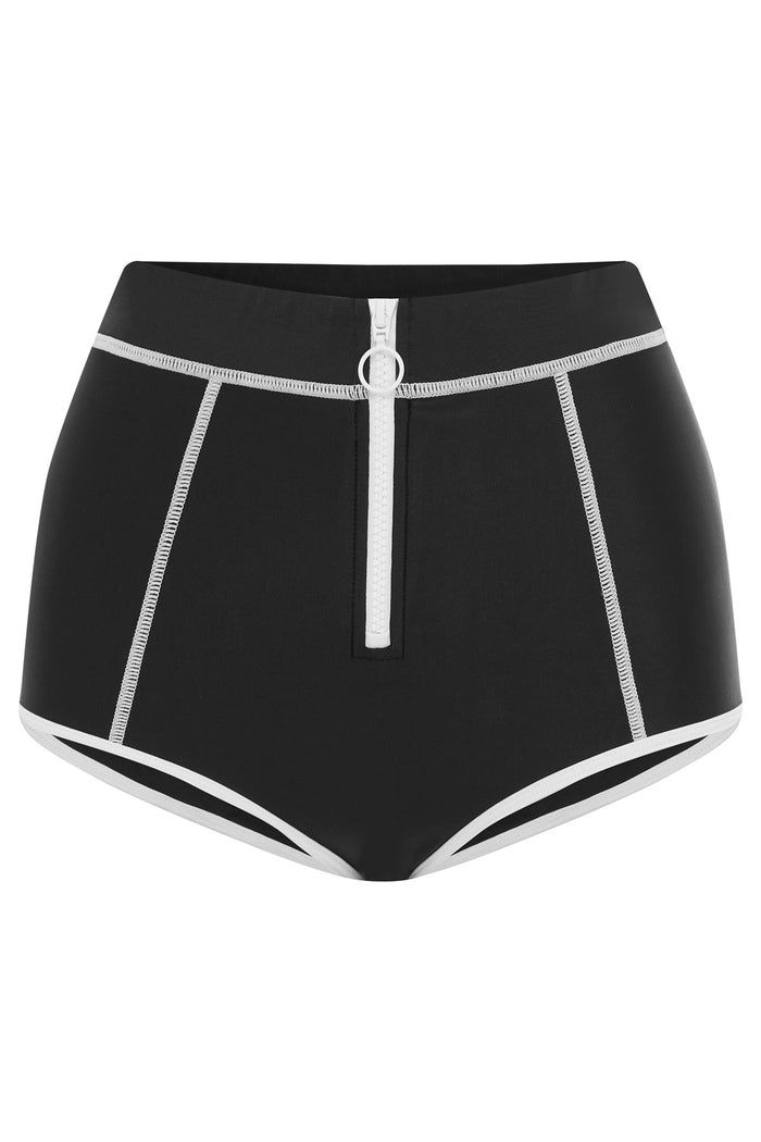 duskii High Waist Zip Bottom | Black