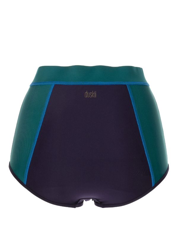 Duskii High Waist Zip Bottom | Navy & Green