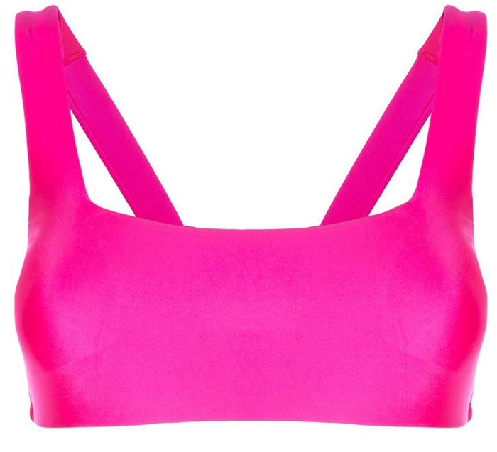 Duskii Jackie Square Neck Top | Neon Pink