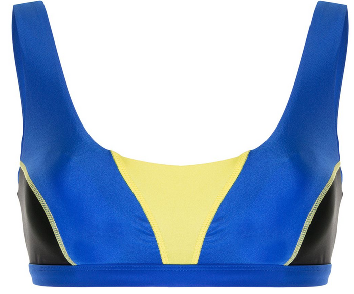 Duskii Kate Scoop Sport Top | Neon Blue Black & Yellow