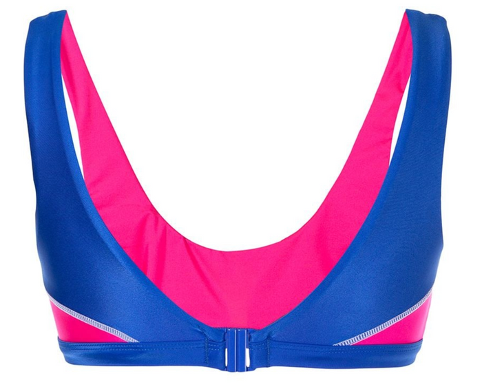 Duskii Kate Scoop Sport Top | Neon Blue Pink & Yellow