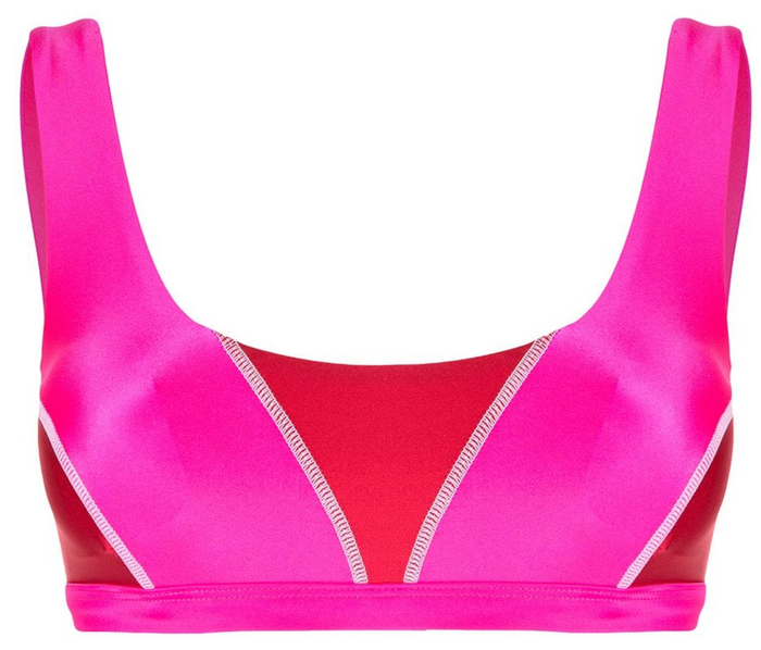 Duskii Kate Scoop Sport Top | Neon Pink & Red