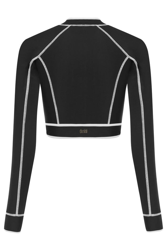 Duskii Long Sleeve Classic Panel Rash | Black & White