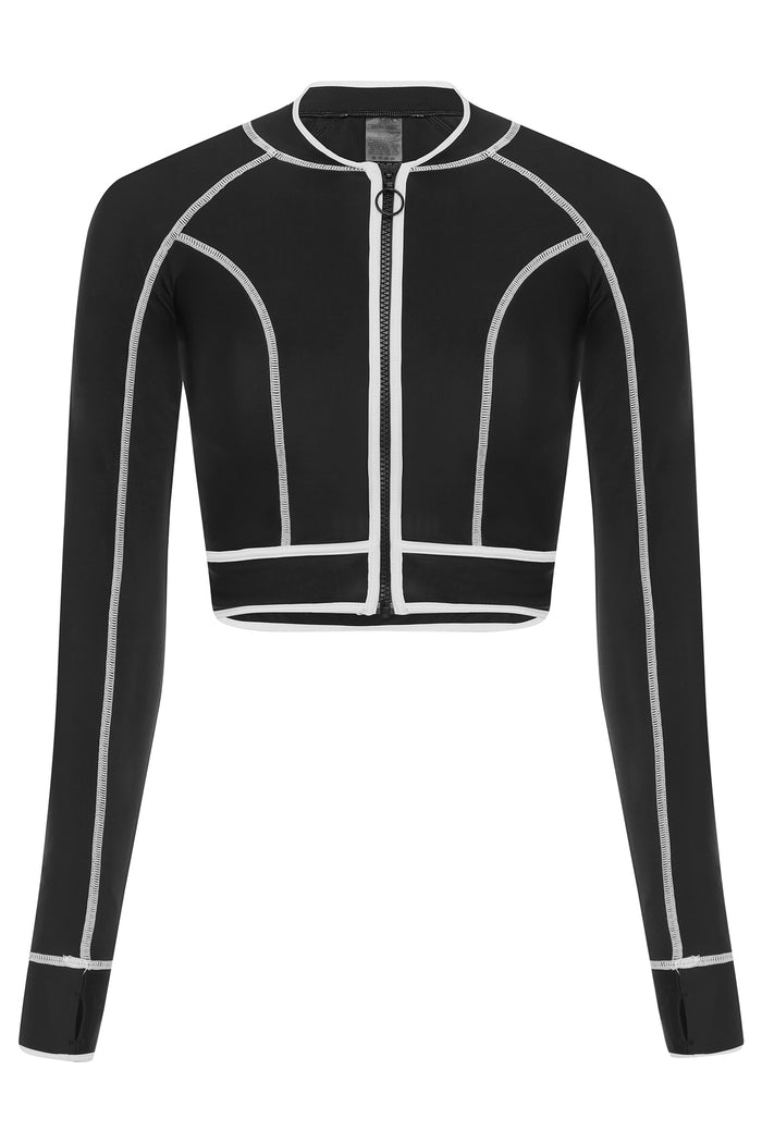 duskii Long Sleeve Classic Panel Rash | Black & White