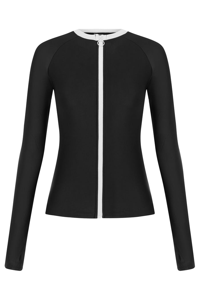 duskii Long Sleeve Rash Top | Black & White