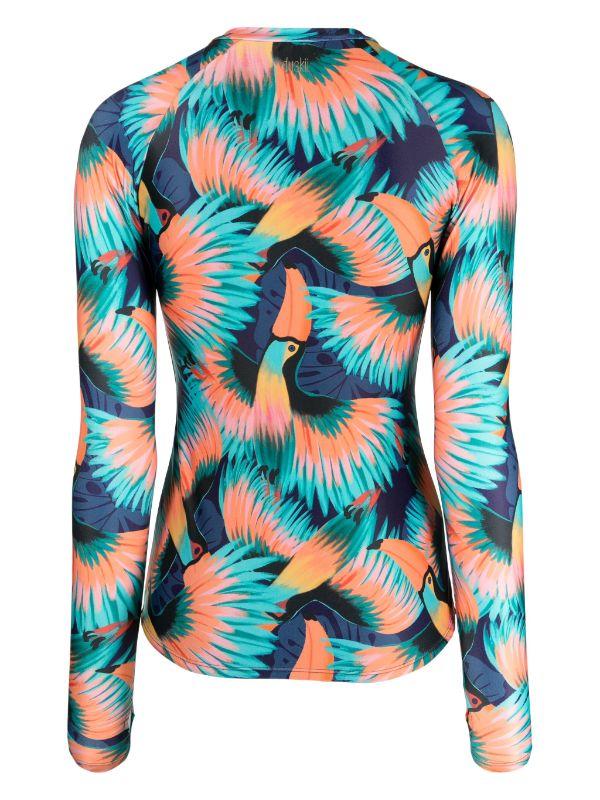 Duskii LONG SLEEVE ZIP RASH TOP | TROPICAL