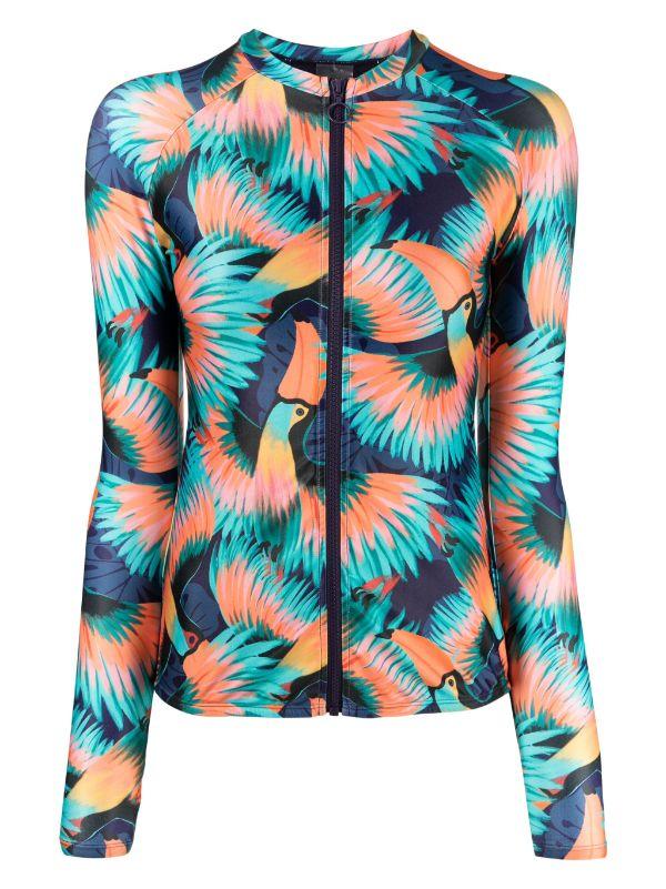 duskii LONG SLEEVE ZIP RASH TOP | TROPICAL