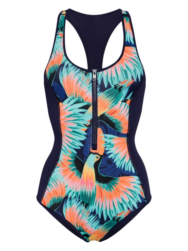 duskii Neoprene T-Back One Piece | Tropical