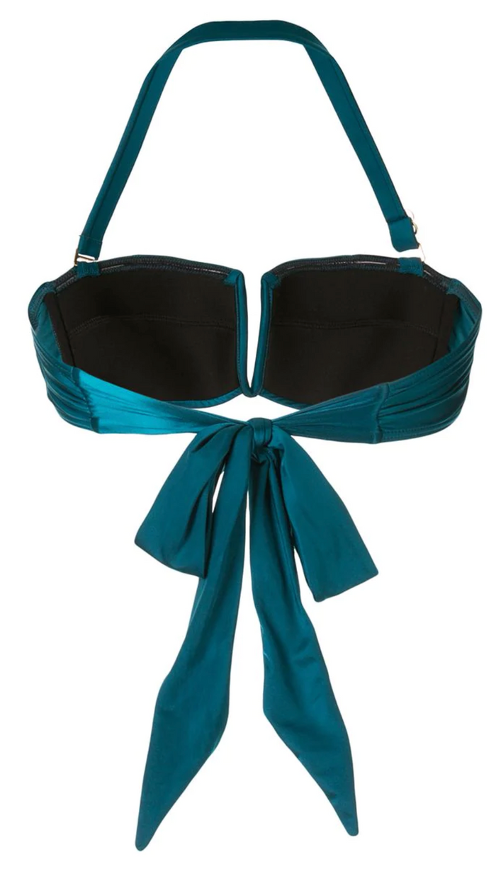 Duskii Océane Deep V Bandeau Top | Teal