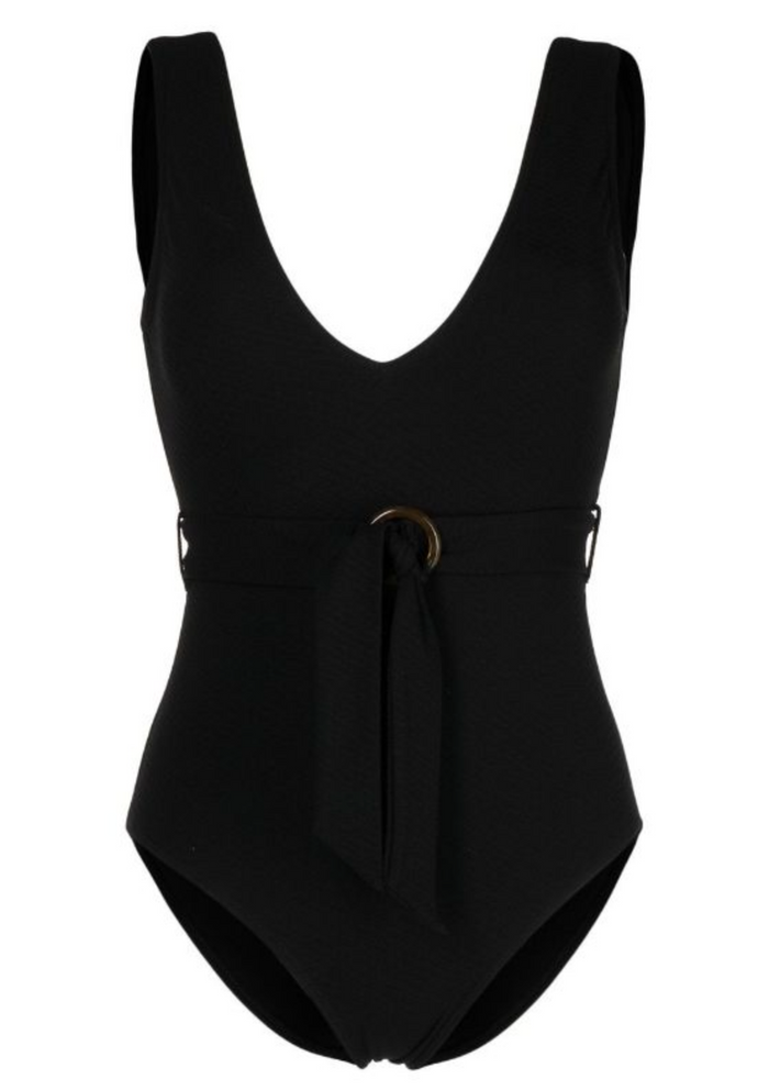 duskii Ribbed Vee One Piece | Black