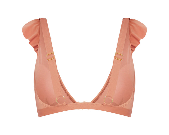 Duskii Spritz Frill Bikini Top | Copper