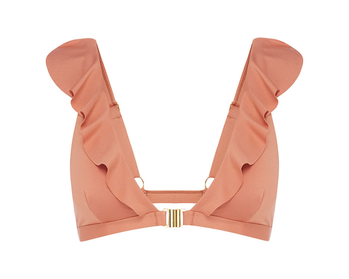 duskii Spritz Frill Bikini Top | Copper