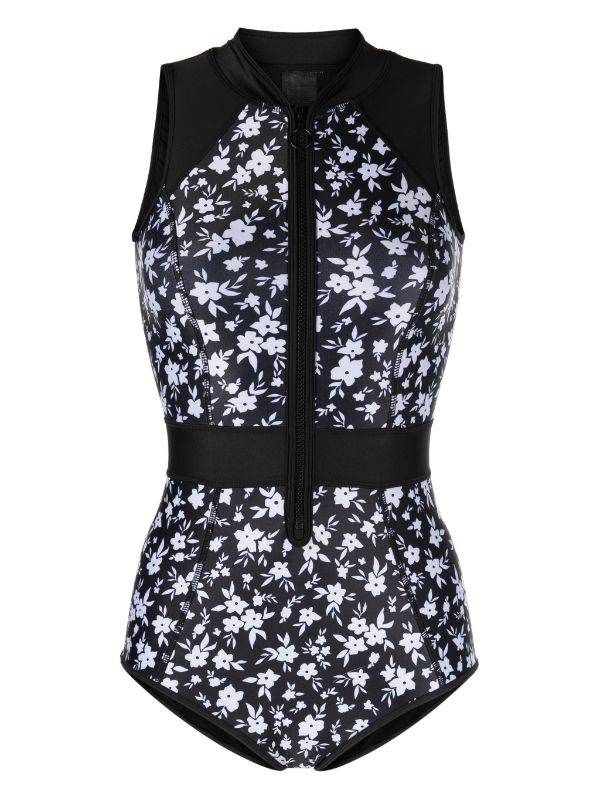 duskii Tank Suit | Black & White Floral