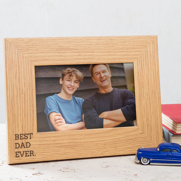 dust and things Best Dad Ever Oak Wooden Photo Frame