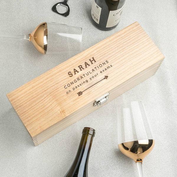 dust and things 'Congratulations' Personalised Exam Alcohol Box (BOTTLE NOT INCLUDED)