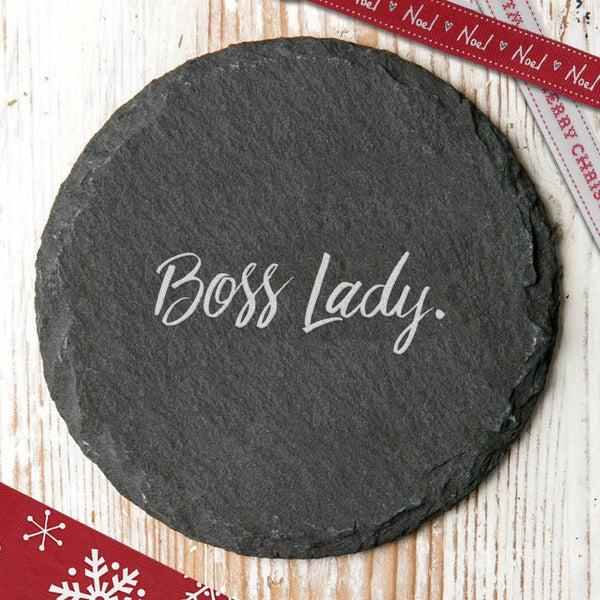 Dust And Things 'Boss Lady' Slate Coaster