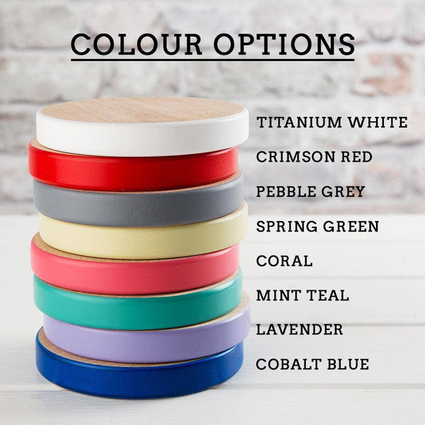 Dust And Things 'But First ' Coloured Wooden Coaster