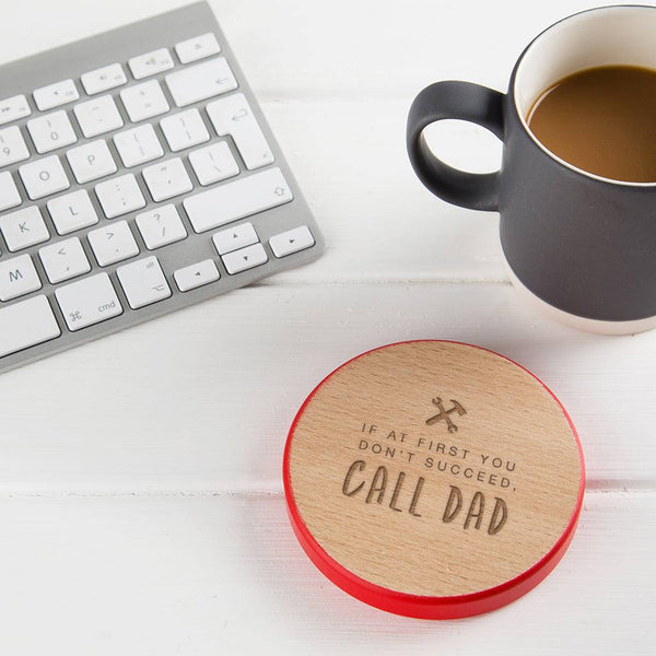 dust and things Coloured Edge 'Call Dad' Coaster