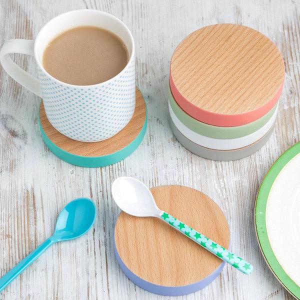 dust and things Coloured Edge Coaster Set Of Six