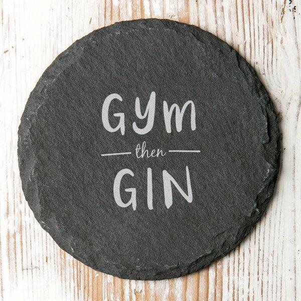 dust and things 'Gym Then Gin' Slate Drinks Coaster dust and things 'Gym Then Gin' Slate Drinks Coaster