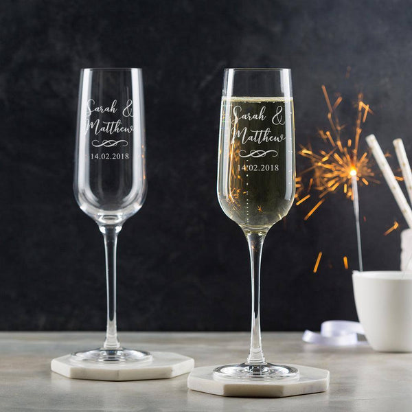 dust and things Personalised Champagne Flutes Pair