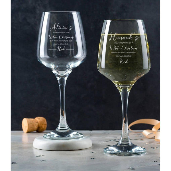 Dust And Things Personalised Christmas Wine Glass