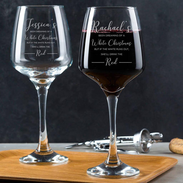 dust and things Personalised Christmas Wine Glass
