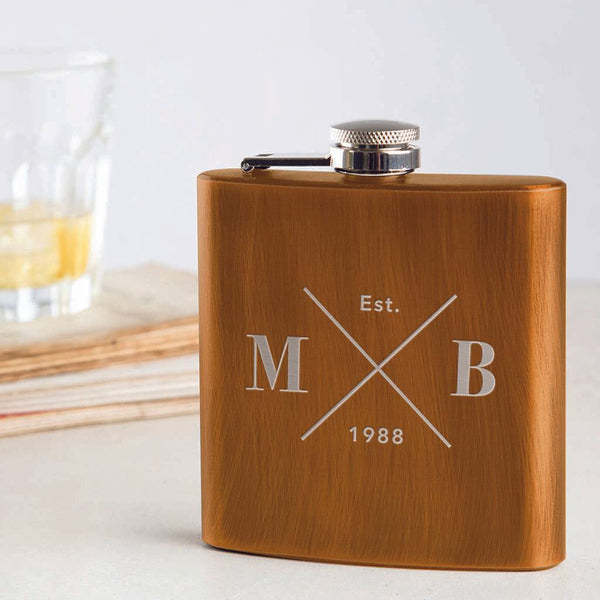 dust and things Personalised Engraved Hip Flask