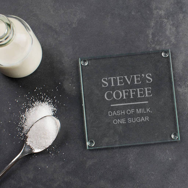 dust and things Personalised Glass Drinks Coaster