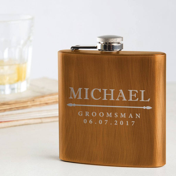 dust and things Personalised Groomsmen Hip Flask