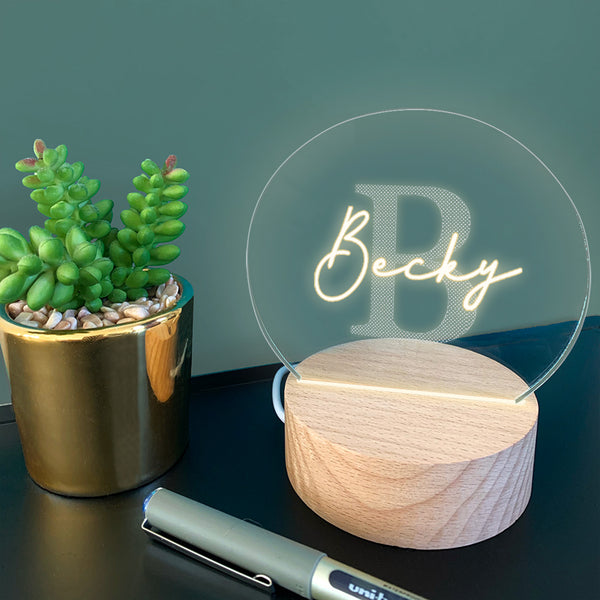 dust and things Personalised Name Mini Desk Lamp