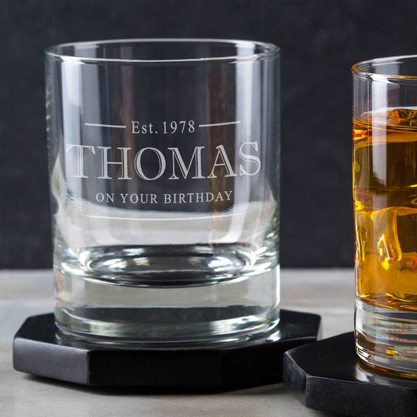 Dust And Things Personalised Whiskey Glass Tumbler