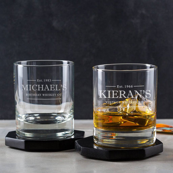 dust and things Personalised Whiskey Glass Tumbler