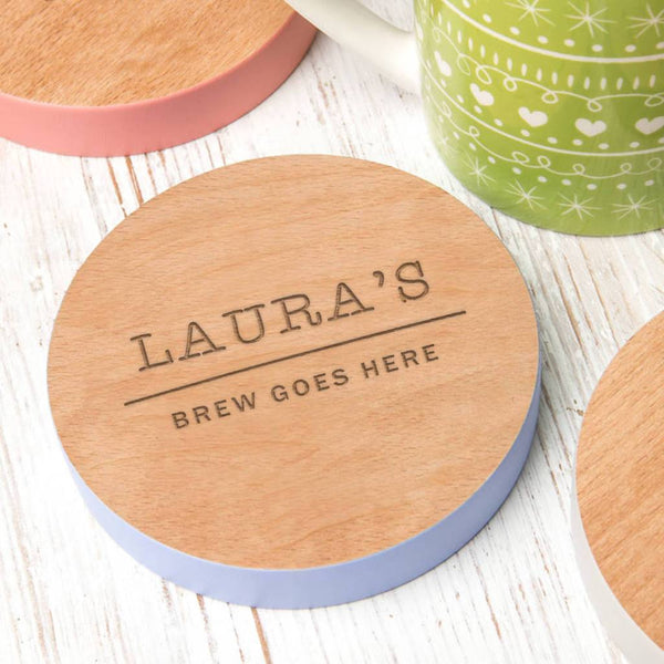 Dust And Things Personalised Wooden Drinks Coaster