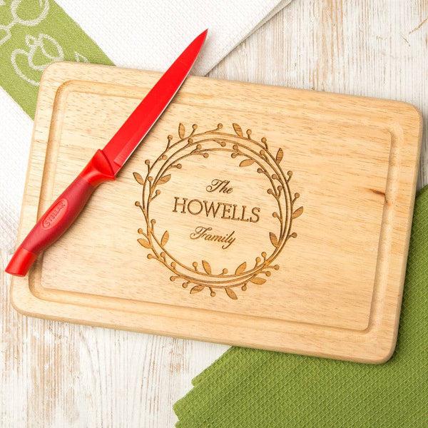 dust and things Personalised Wreath Chopping Board