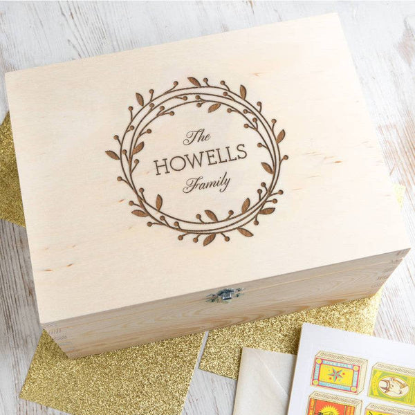 dust and things Personalised Wreath Keepsake Box
