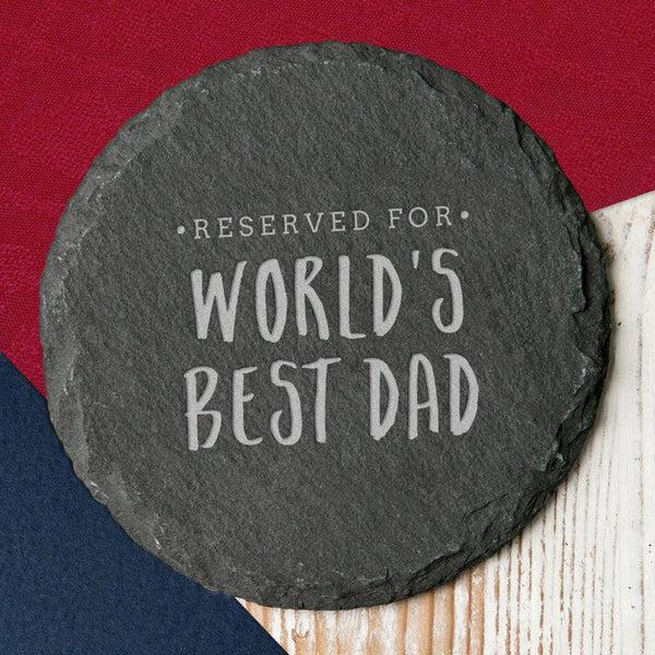 dust and things 'Worlds Best Dad' Slate Coaster