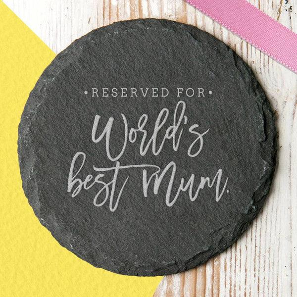 dust and things 'Worlds Best Mum' Slate Coaster